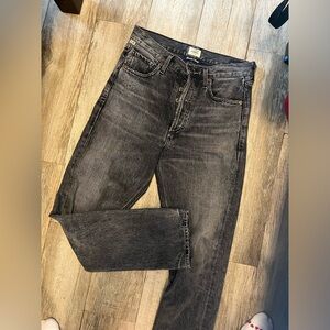 citizens of humanity charlotte high rise straight jeans acid wash